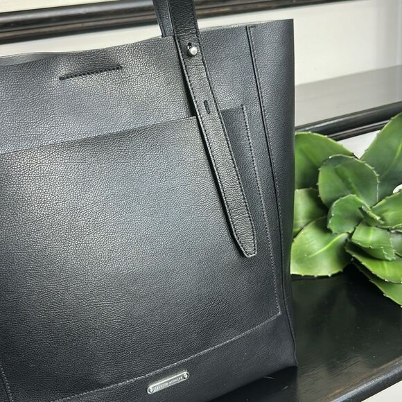 Rebecca Minkoff Genuine Leather Shoulder Tote Adjustable Snap Closure Spacious - Picture 8 of 12